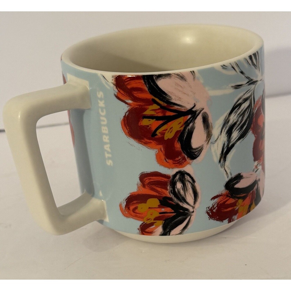 Starbucks Floral 14 fl oz Coffee Mug 2019 Floral Peony Swirl Ceramic Stackable